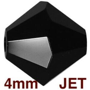 As Low As $2 4mm Jet Swarovski Crystal Bicone 5301 Beads 20pcs